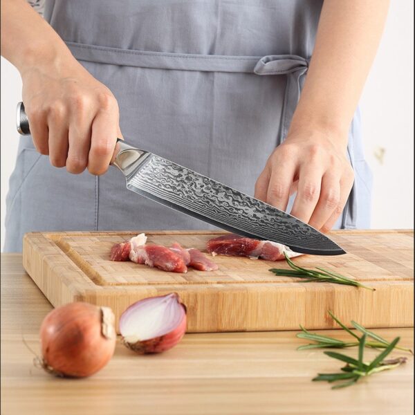 K0102C 8 Inch Japanese VG10 Damascus Chef Knife - Image 4