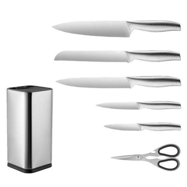 K0301 Kitchen Knife Set with Embossed Hollow Handle - Image 2