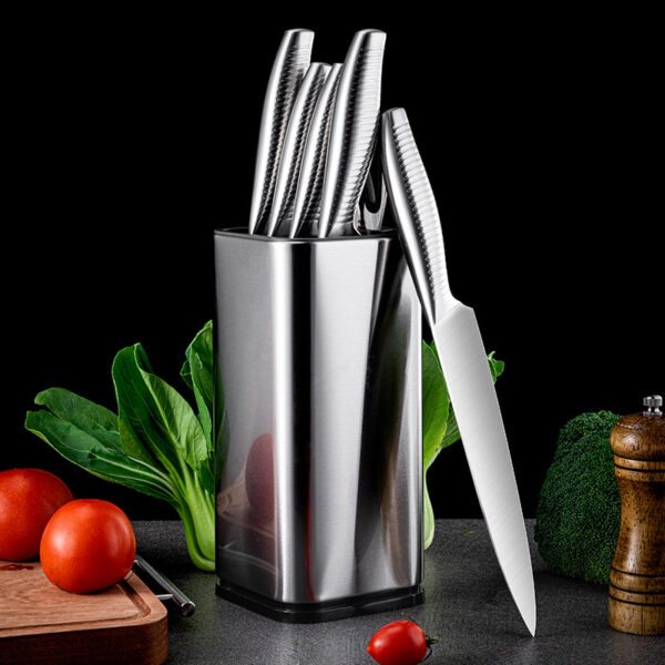 K0301 Kitchen Knife Set with Embossed Hollow Handle